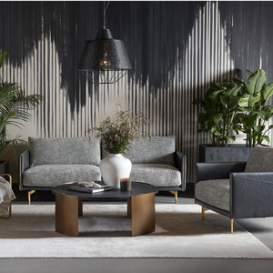   Black Leather Framed Sofa | Oroa.com