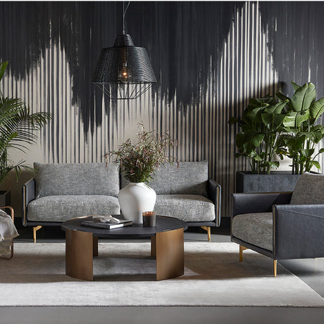   Black Leather Framed Sofa | Oroa.com