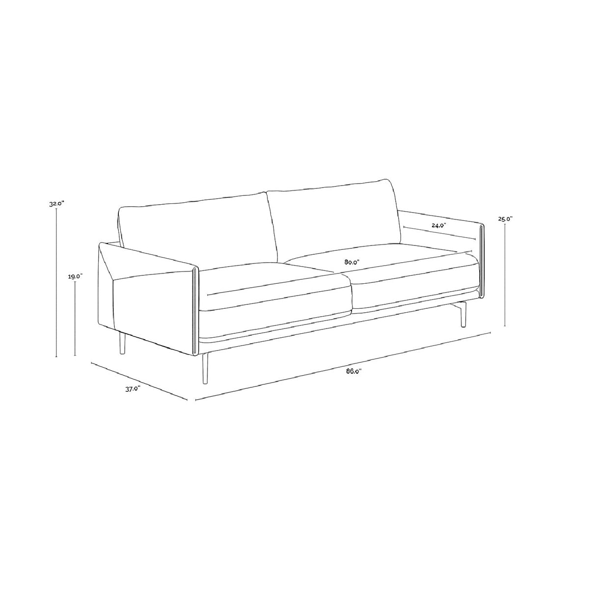  Black Leather Framed Sofa | Oroa.com