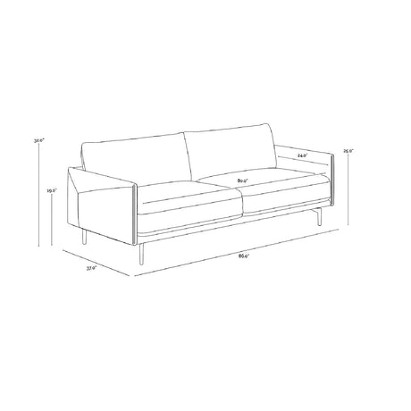 Modern European furniture - Black Leather Framed Sofa - www.oroa.com