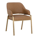 Modern European furniture - Curved-Back Leather Dining Armchair - www.oroa.com