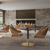 Modern European furniture - Curved-Back Leather Dining Armchair - www.oroa.com