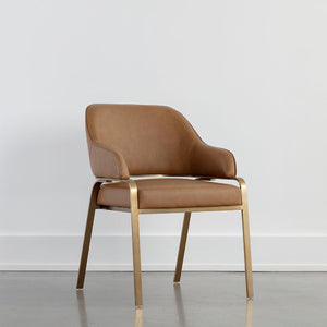   Curved-Back Leather Dining Armchair | Oroa.com