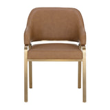 Modern European furniture - Curved-Back Leather Dining Armchair - www.oroa.com