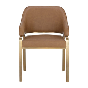   Curved-Back Leather Dining Armchair | Oroa.com
