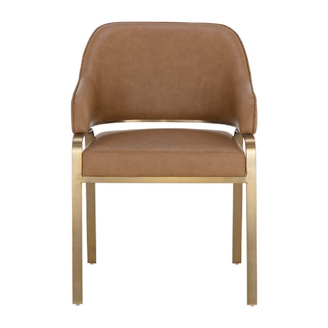 Modern European furniture - Curved-Back Leather Dining Armchair - www.oroa.com