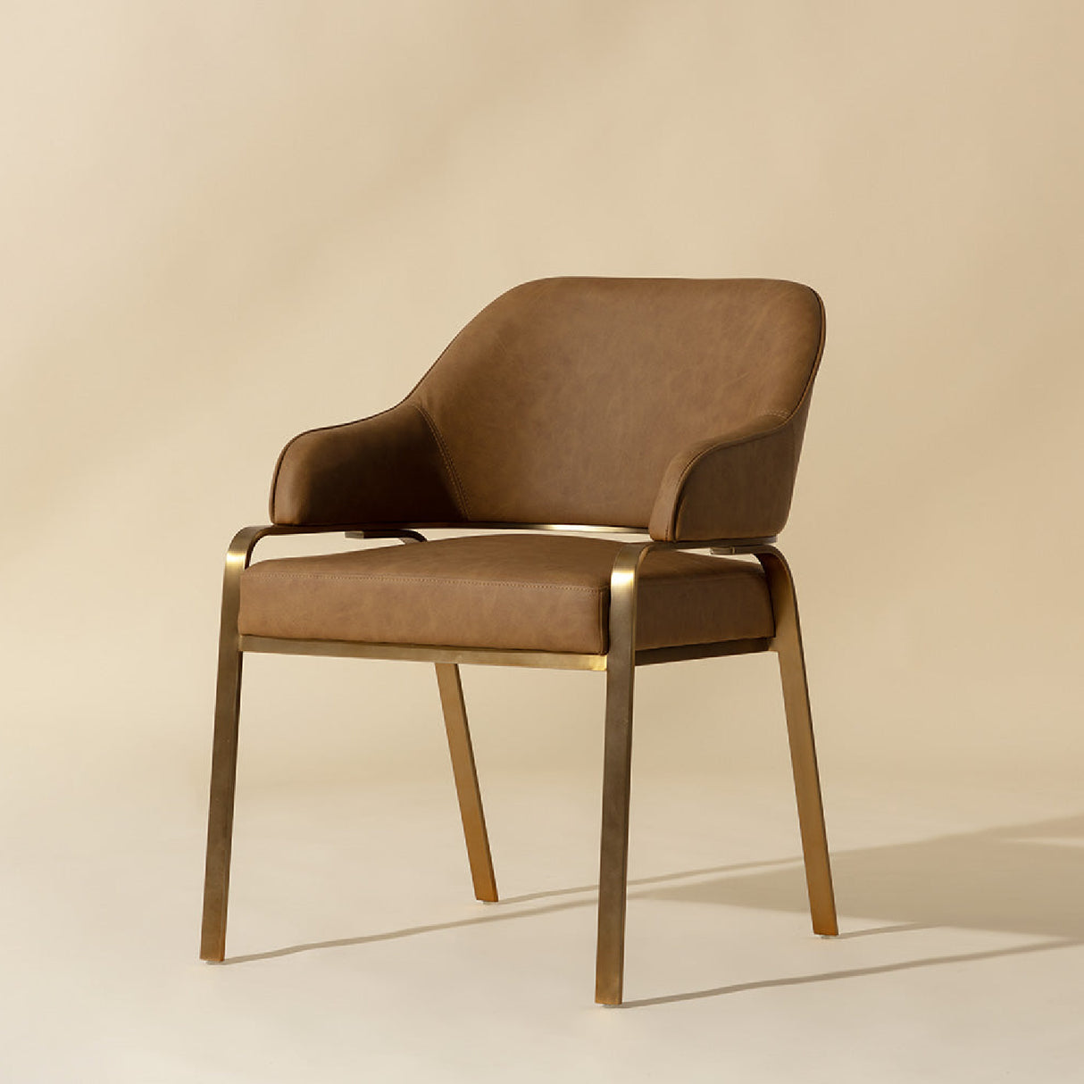   Curved-Back Leather Dining Armchair | Oroa.com
