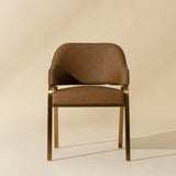 Modern European furniture - Curved-Back Leather Dining Armchair - www.oroa.com