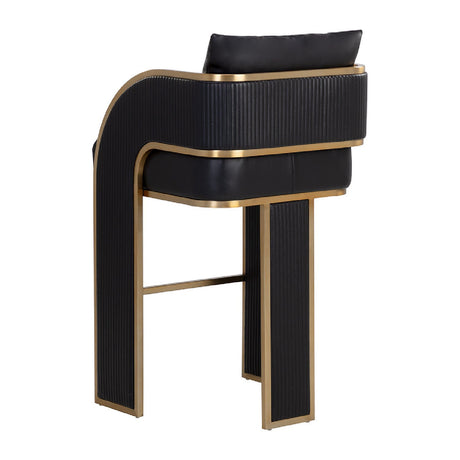 Modern European furniture - 3-Legged Leather Bar Stool - www.oroa.com