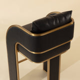 Modern European furniture - 3-Legged Leather Bar Stool - www.oroa.com