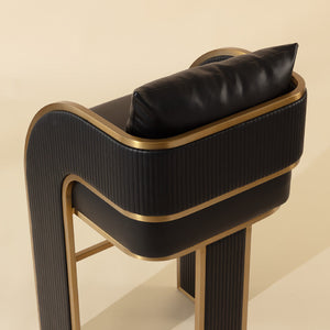   3-Legged Leather Bar Stool | Oroa.com