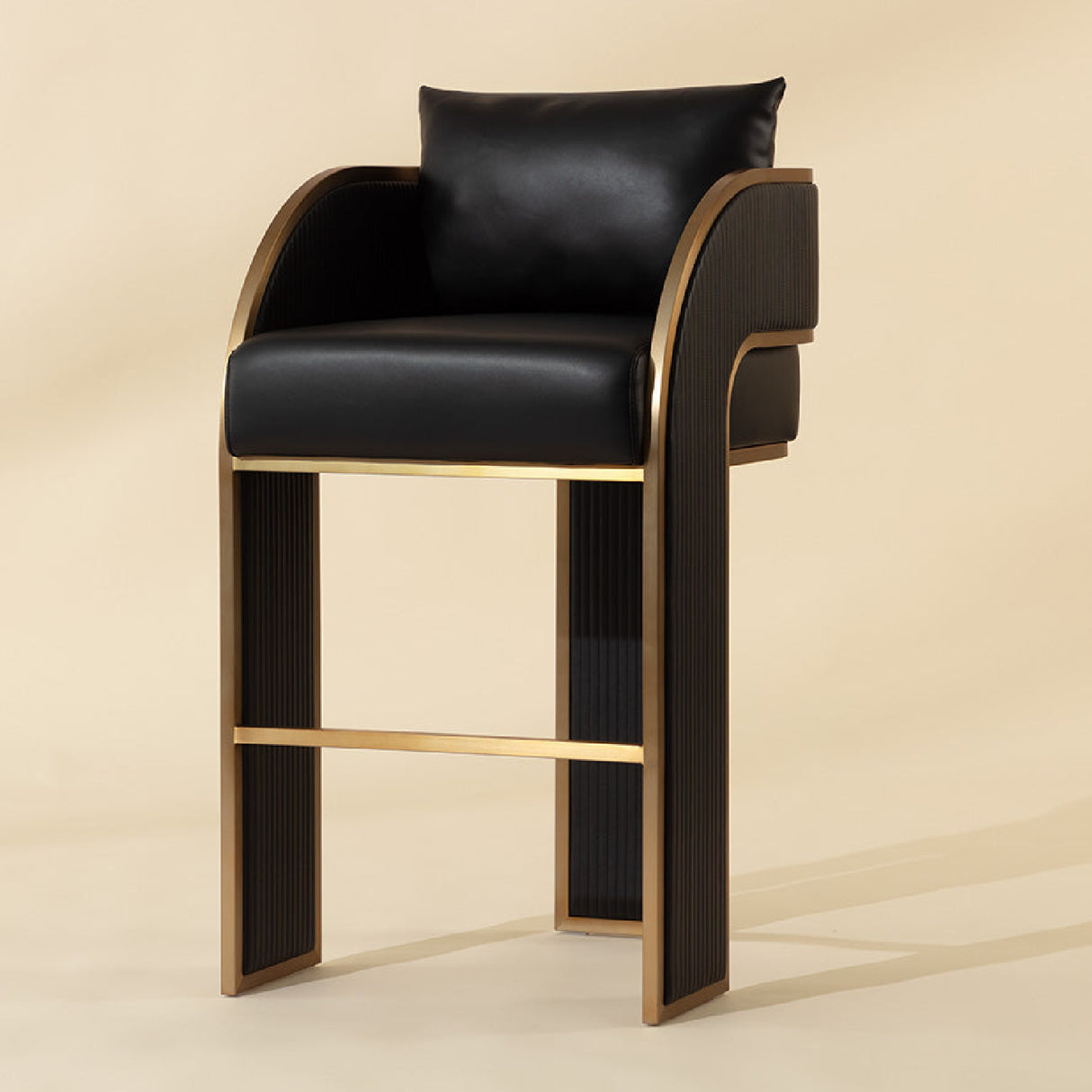   3-Legged Leather Bar Stool | Oroa.com