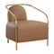 Modern European furniture - Gold Framed Leather Lounge Chair - www.oroa.com