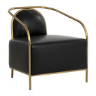 Modern European furniture - Gold Framed Leather Lounge Chair - www.oroa.com