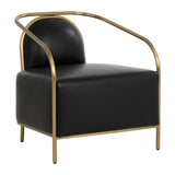 Modern European furniture - Gold Framed Leather Lounge Chair - www.oroa.com