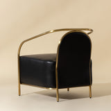 Modern European furniture - Gold Framed Leather Lounge Chair - www.oroa.com