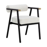 White Boucle Dining Armchair by Splendido Sova Dining Chair, alternate view 2