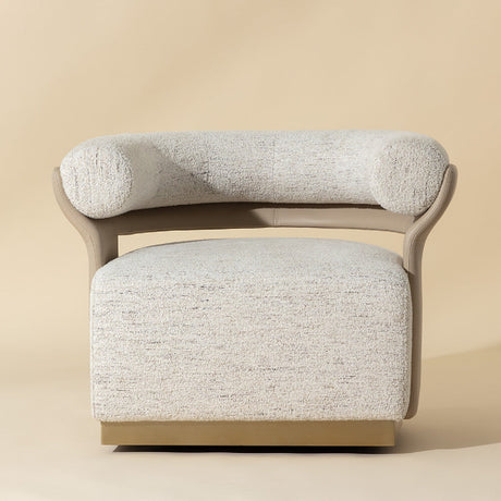 Modern European furniture - Curved-Back Swivel Lounge Chair - www.oroa.com