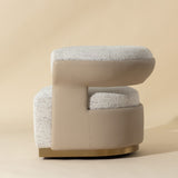 Modern European furniture - Curved-Back Swivel Lounge Chair - www.oroa.com