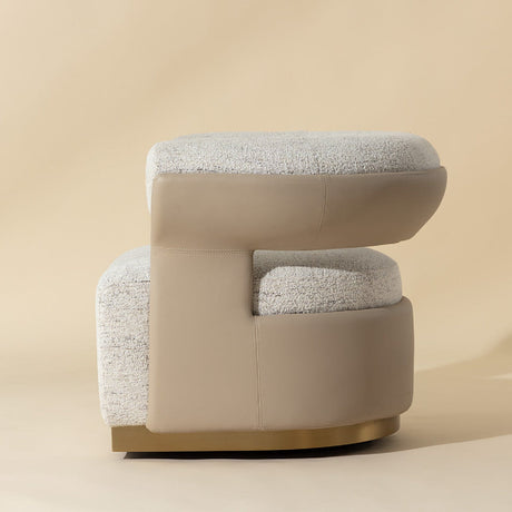 Modern European furniture - Curved-Back Swivel Lounge Chair - www.oroa.com