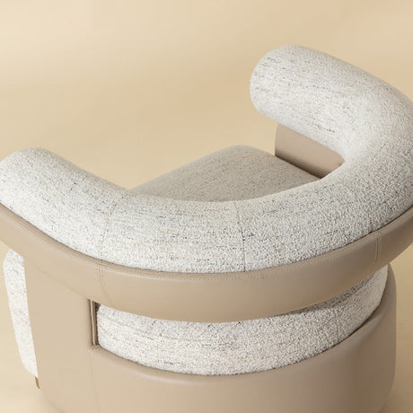 Modern European furniture - Curved-Back Swivel Lounge Chair - www.oroa.com