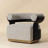 Modern European furniture - Curved-Back Swivel Lounge Chair - www.oroa.com