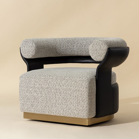 Modern European furniture - Curved-Back Swivel Lounge Chair - www.oroa.com