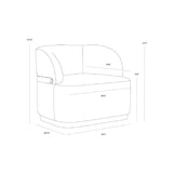 Modern European furniture - Leather Seat Swivel Lounge Chair - www.oroa.com