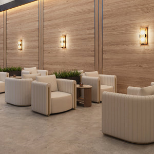   Leather Channel-Piped Lounge Chair | Oroa.com