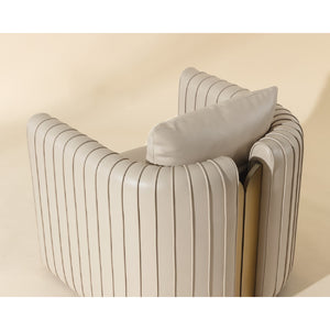   Leather Channel-Piped Lounge Chair | Oroa.com