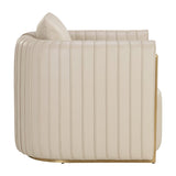 Modern European furniture - Leather Channel-Piped Lounge Chair - www.oroa.com