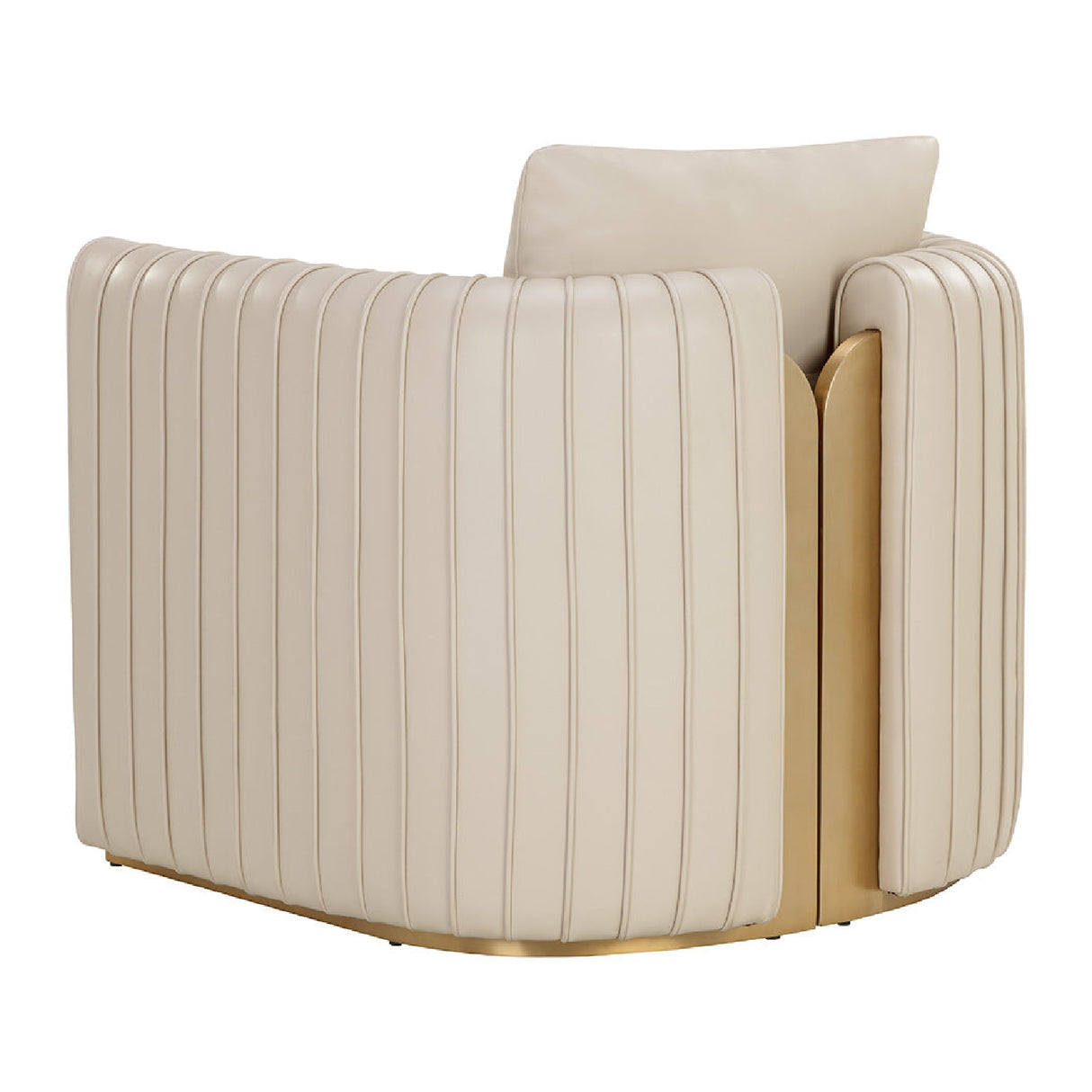  Leather Channel-Piped Lounge Chair | Oroa.com