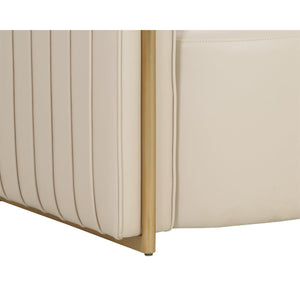   Leather Channel-Piped Lounge Chair | Oroa.com