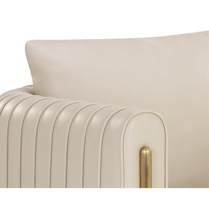   Leather Channel-Piped Lounge Chair | Oroa.com