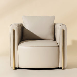   Leather Channel-Piped Lounge Chair | Oroa.com
