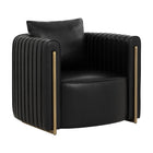 Modern European furniture - Leather Channel-Piped Lounge Chair - www.oroa.com