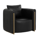 Modern European furniture - Leather Channel-Piped Lounge Chair - www.oroa.com