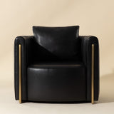 Modern European furniture - Leather Channel-Piped Lounge Chair - www.oroa.com