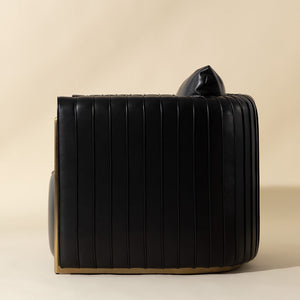   Leather Channel-Piped Lounge Chair | Oroa.com