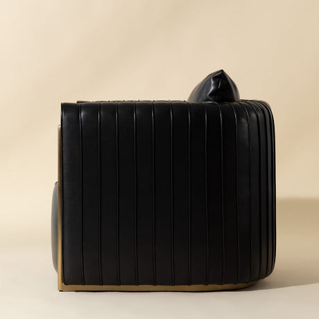 Modern European furniture - Leather Channel-Piped Lounge Chair - www.oroa.com