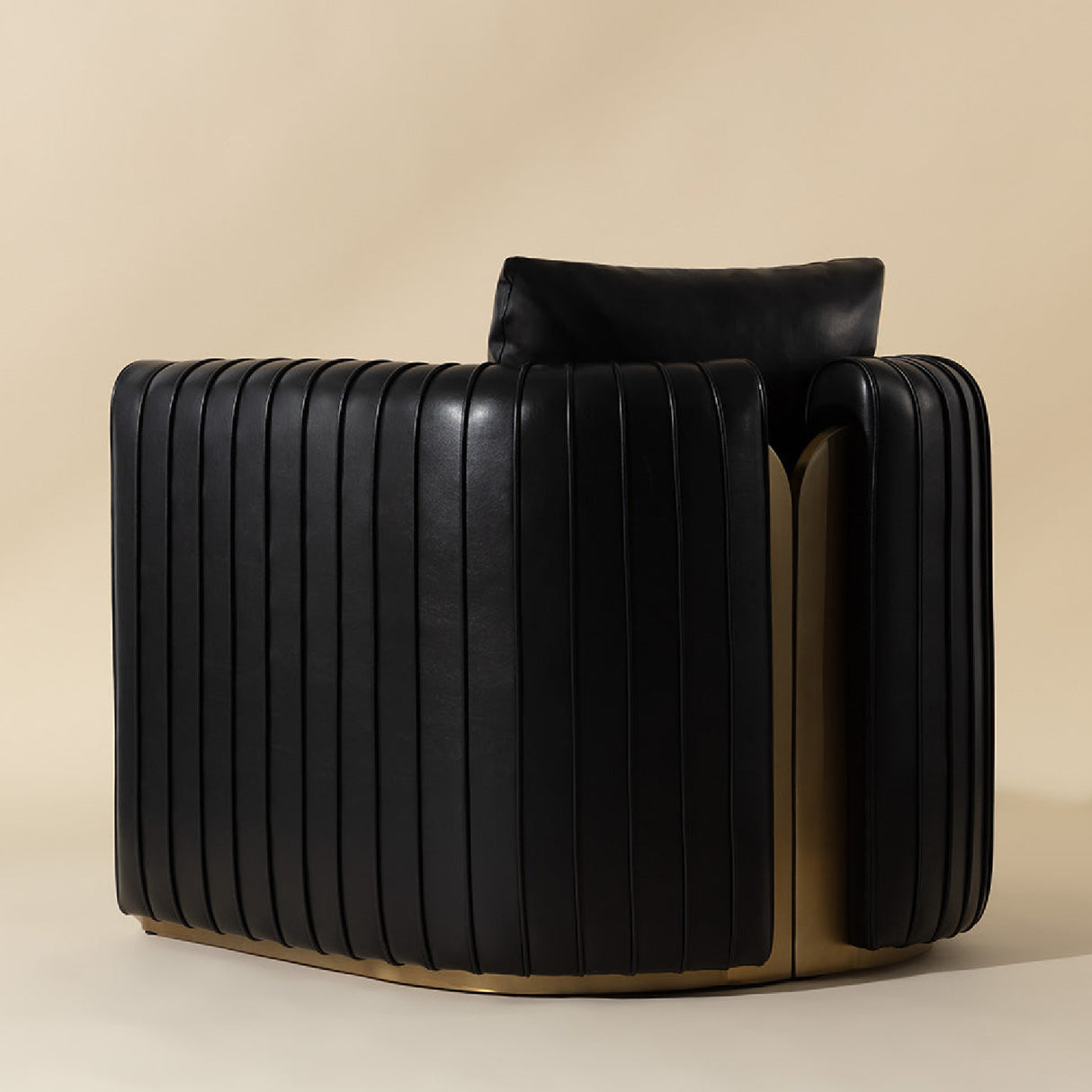   Leather Channel-Piped Lounge Chair | Oroa.com
