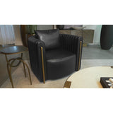 Modern European furniture - Leather Channel-Piped Lounge Chair - www.oroa.com