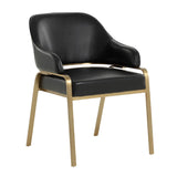 Modern European furniture - Curved-Back Leather Dining Armchair - www.oroa.com