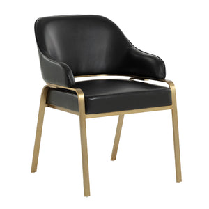   Curved-Back Leather Dining Armchair | Oroa.com