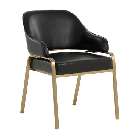Modern European furniture - Curved-Back Leather Dining Armchair - www.oroa.com