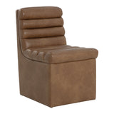 Modern European furniture - Leather Look Wheeled Dining Chair - www.oroa.com