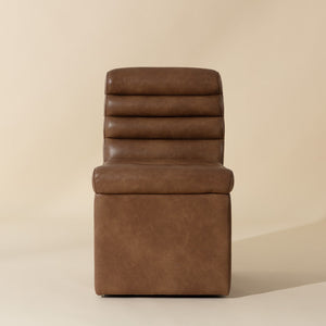   Leather Look Wheeled Dining Chair | Oroa.com
