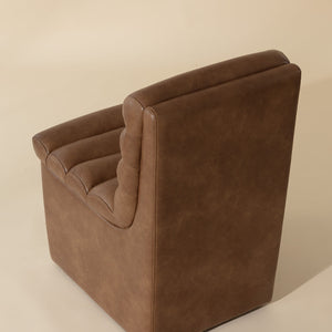  Leather Look Wheeled Dining Chair | Oroa.com