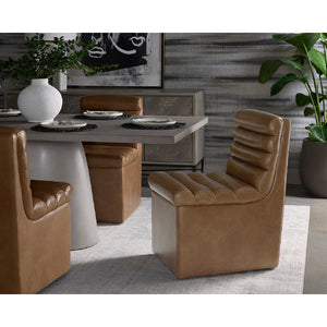   Leather Look Wheeled Dining Chair | Oroa.com