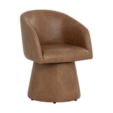 Brown Leather Swivel Dining Chair | Splendido Etta